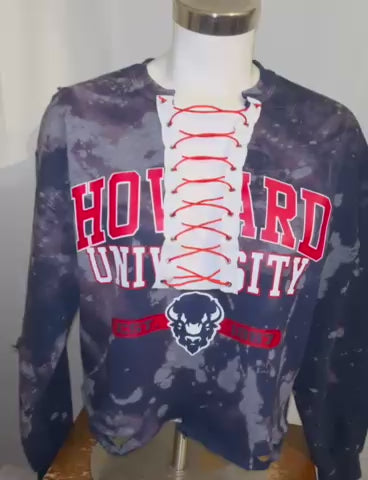 Handmade Howard University U-Neck Lace Up Sweatshirt