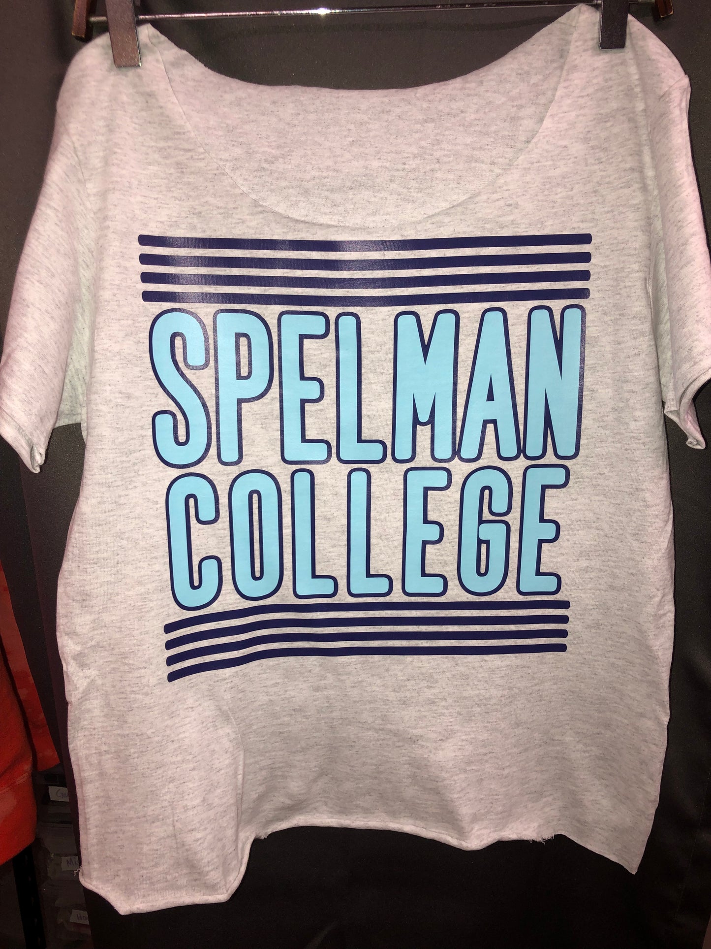Handmade Spelman College “A Different World” Ash Grey Crew Neck or Off-Shoulder Lightweight T-Shirt