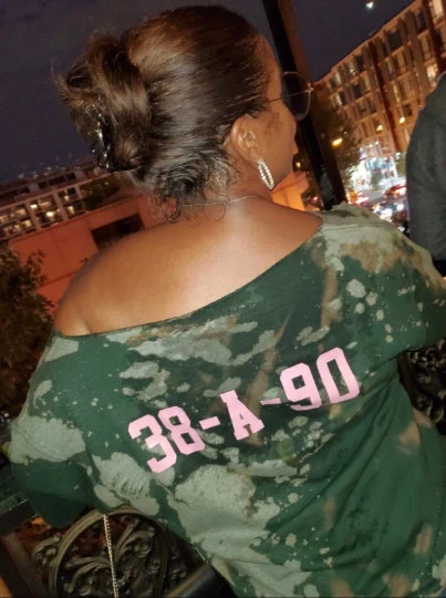 Pink and Green 1908 Sweatshirt with lace-up. Distressed AKA blouse for Alpha Kappa Alpha Soror, back design available upon request