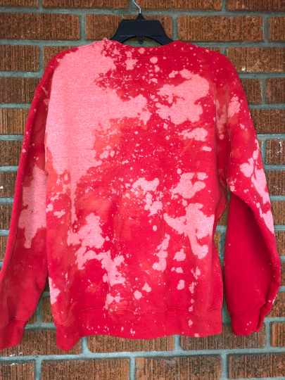 Handmade San Francisco 49ers Red or Black Hand Bleached Crew Neck