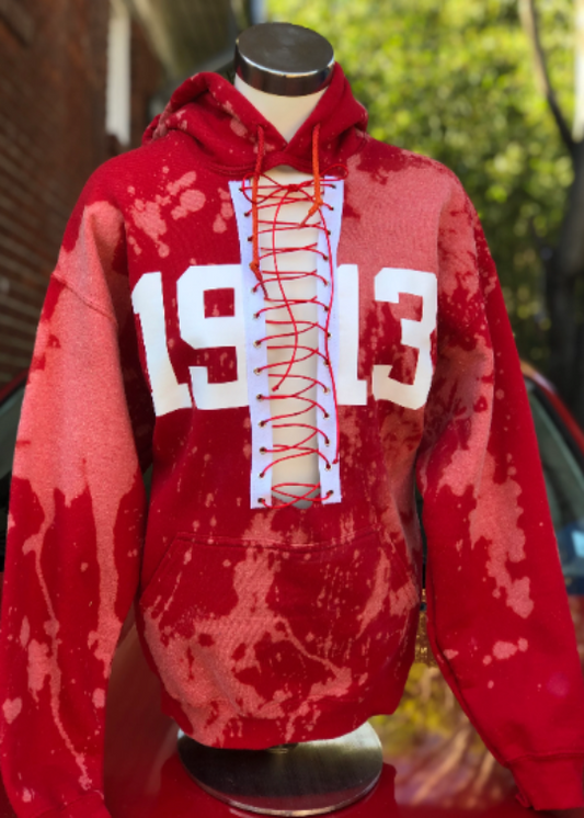 The “A.Keep” Delta Sigma Theta 1913 Red Lace Up Hoodie