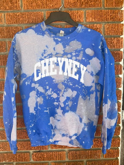 Cheyney Tie Dye Hand Bleach Handmade sweater sweatshirt royal blue