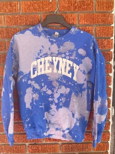 Cheyney Tie Dye Hand Bleach Handmade sweater sweatshirt royal blue