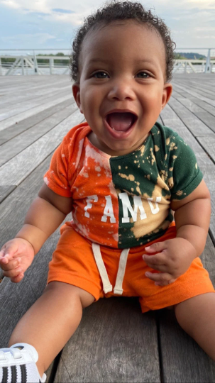 Handmade FAMU Baby Half and Half Rib Onesie Bodysuit