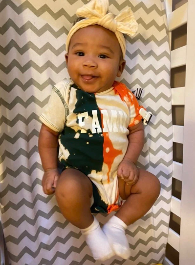 Handmade FAMU Baby Half and Half Orange Forest Bleached or Solid Rib Onesie Bodysuit