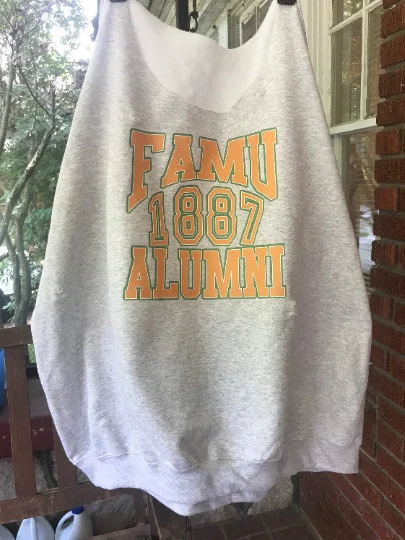 Handmade FAMU 1887 Alumni Ash Grey Off Shoulder or Crewneck Lightweight Sweatshirt