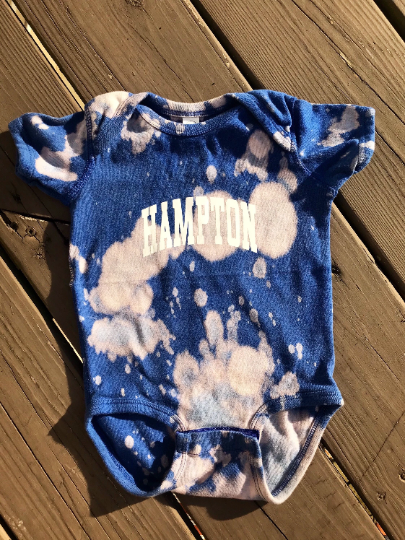 Handmade Hampton Baby Vintage Blue Bleached Rib Onesie Bodysuit