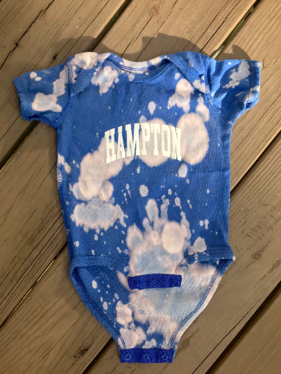 Handmade Hampton Baby Vintage Blue Bleached Rib Onesie Bodysuit