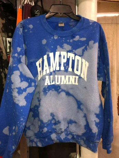 Handmade Hampton Alumni or Alumna Crew Neck Vintage Fleece Sweatshirt