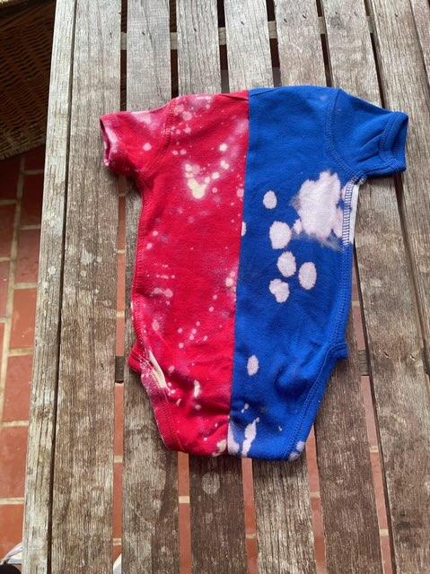 howard university hampton university HU baby onesie hand bleached handmade tie dye