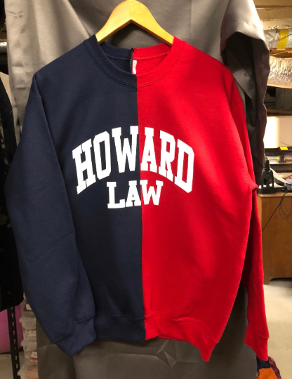 Howard University HU 1867 half and half color block sweater sweatshirt handmade hand bleached tie dye law