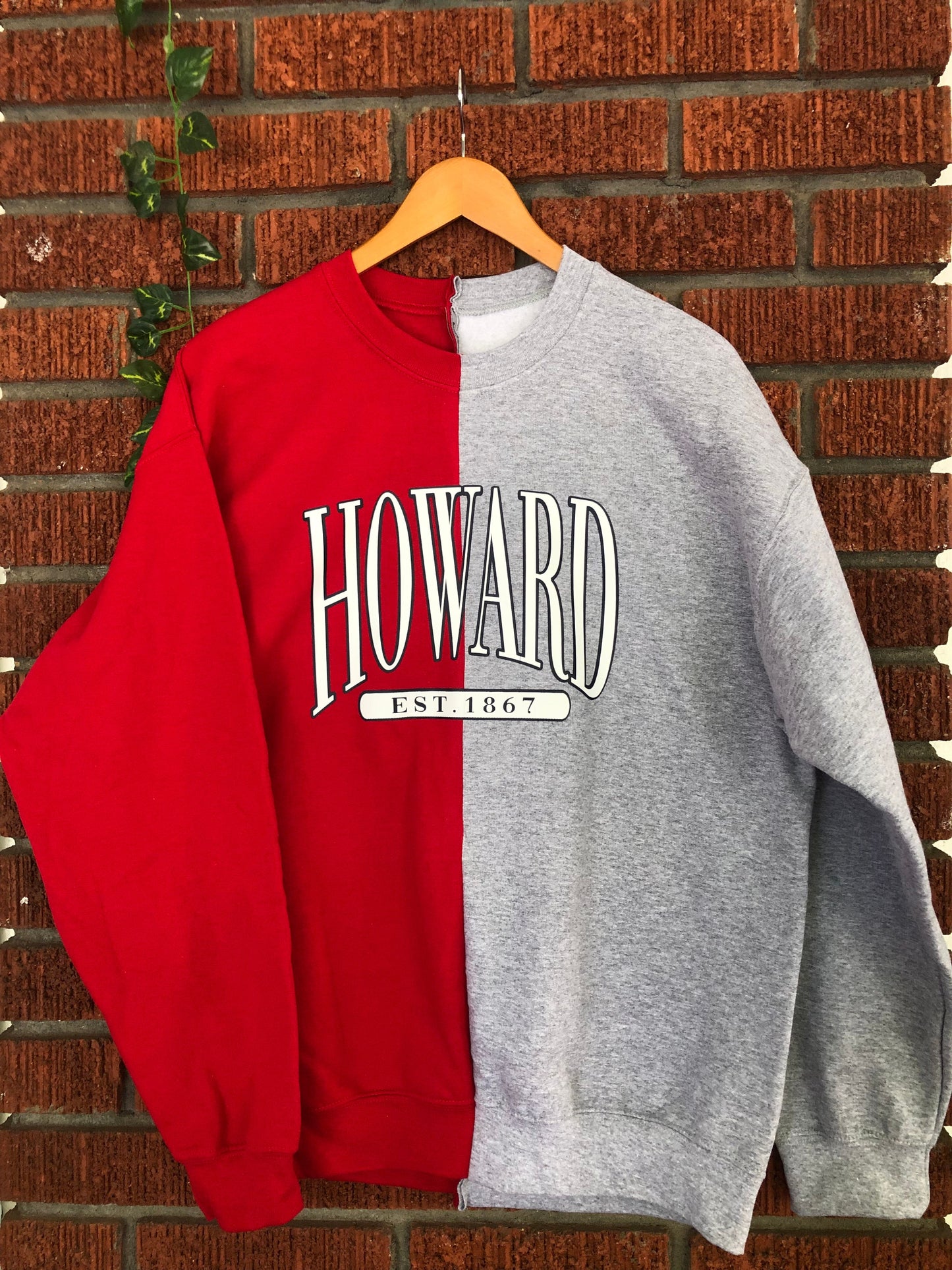 Howard University HU half and half sweater sweatshirt est 1867