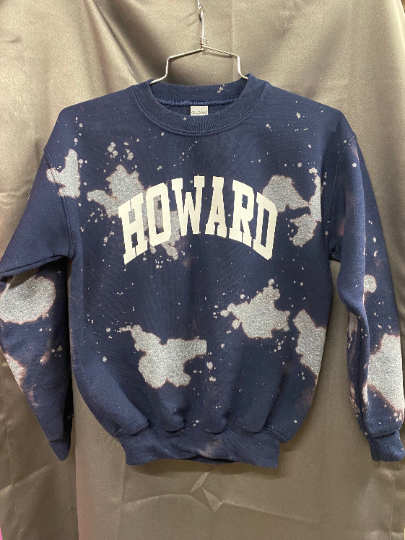 Handmade YOUTH Howard Unisex Crew or Half and Half Hand Bleached Fleece Sweatshirt