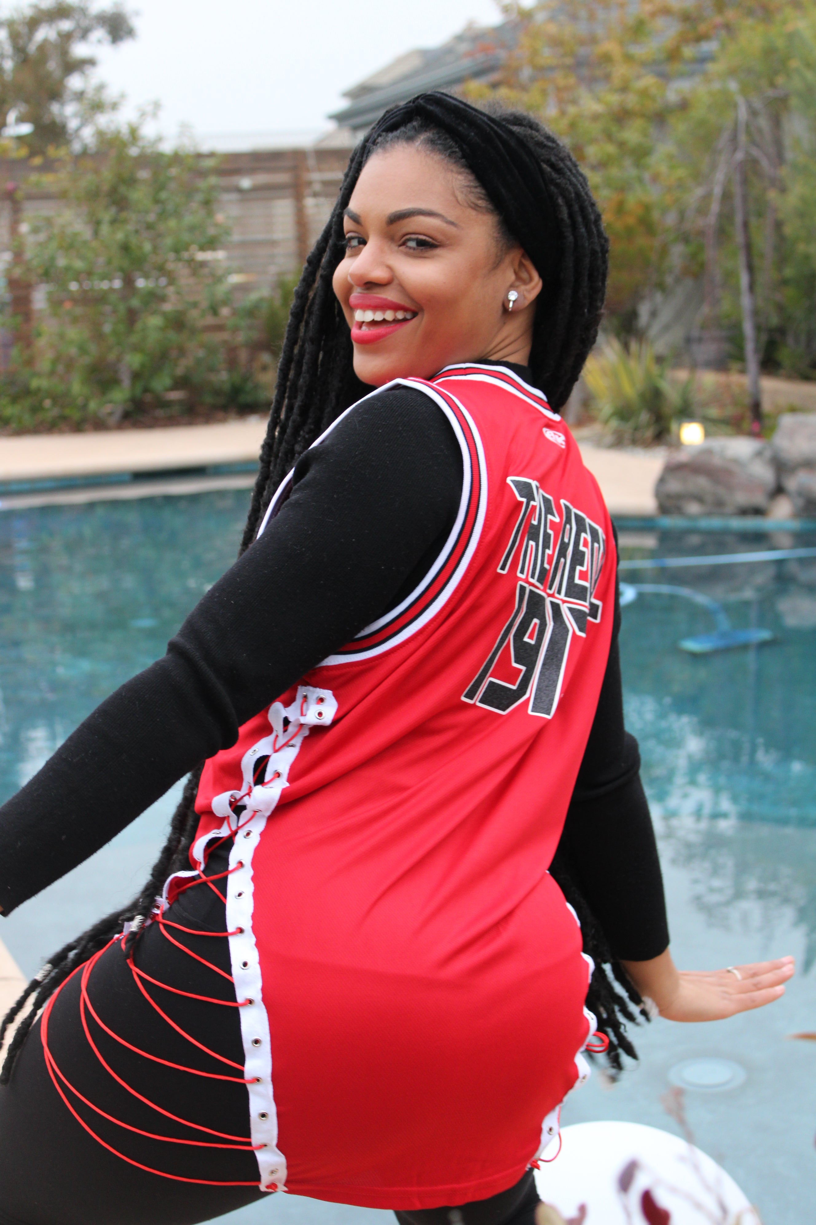 The DST Oo-Oop The Redz 1913 Black Red Glitter Jersey Top – Cami Co. Lace  Designs