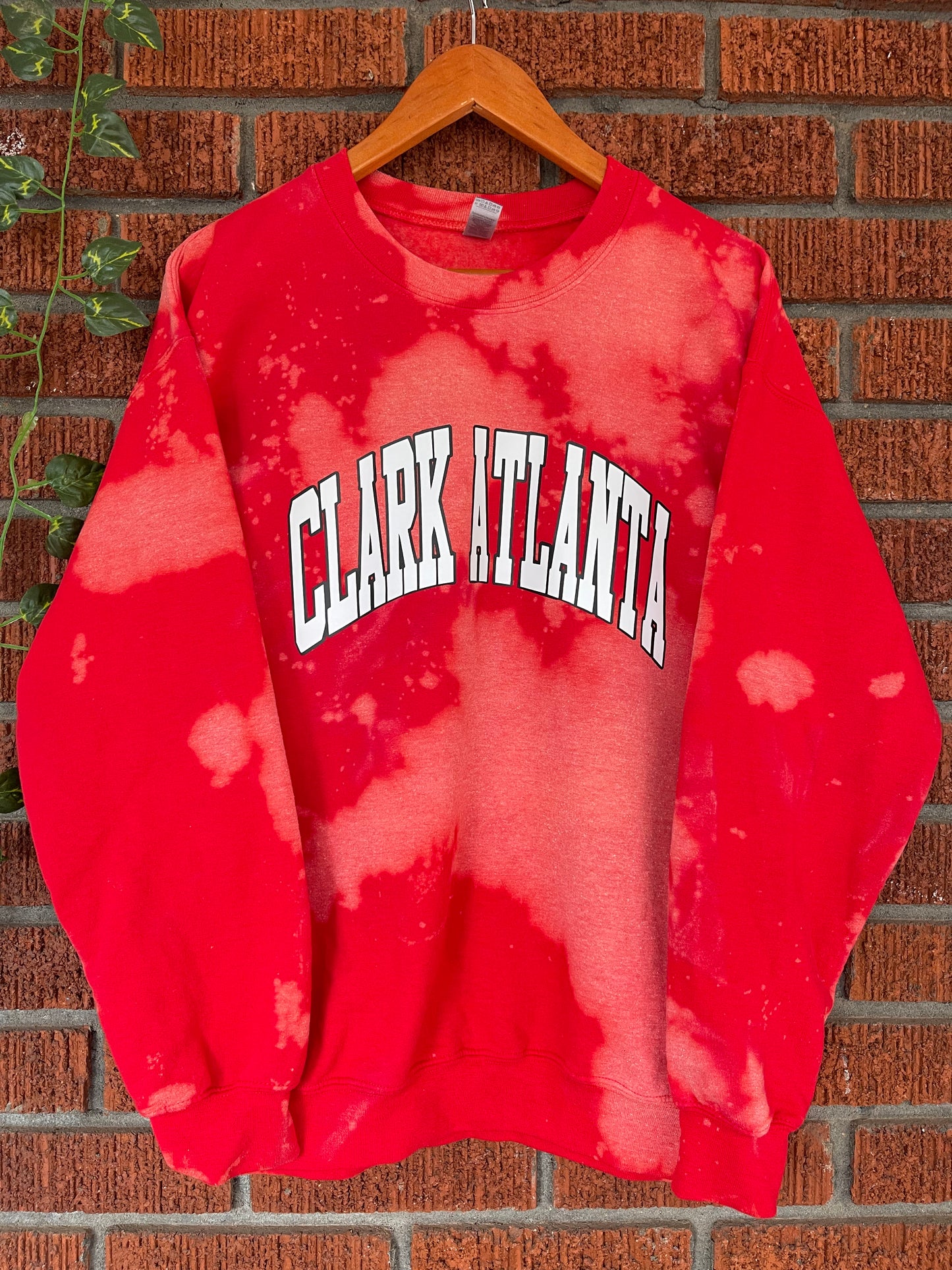 Handmade Clark Atlanta DST Color-Way Hand Bleached Crewneck Sweatshirt