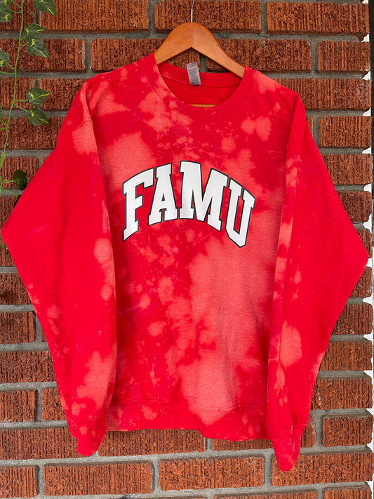Handmade FAMU DST Color-Way Hand Bleached Crewneck Sweatshirt