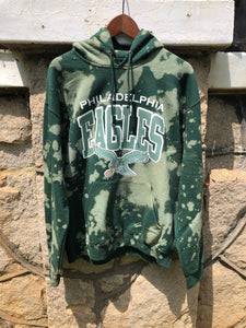 Cami Co. Lace Designs Handmade Eagles Forest Green Hand Bleached Crew Neck Sweatshirt or Hoodie XL / Crew