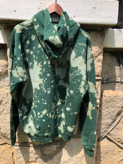 Handmade Eagles Forest Green Hand Bleached Hoodie