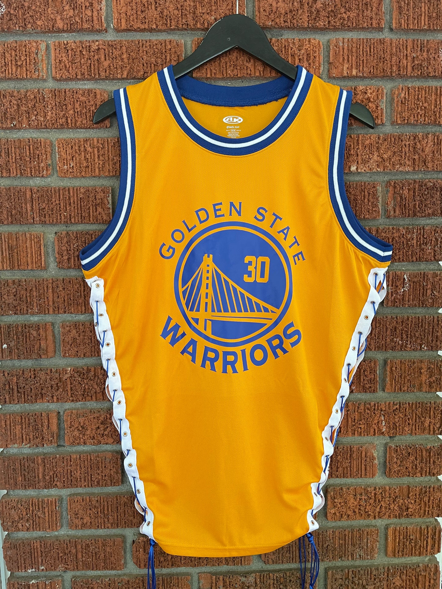 Handmade Golden State Royal Gold Side Lace Sleeveless Jersey Top