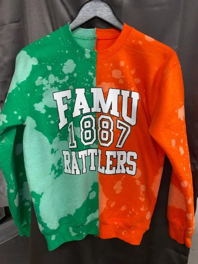 Handmade FAMU 1887 Rattlers Half & Half Unisex Sweatshirt