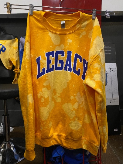 Handmade SGRho Legacy Gold Royal Hand Bleached Sweatshirt
