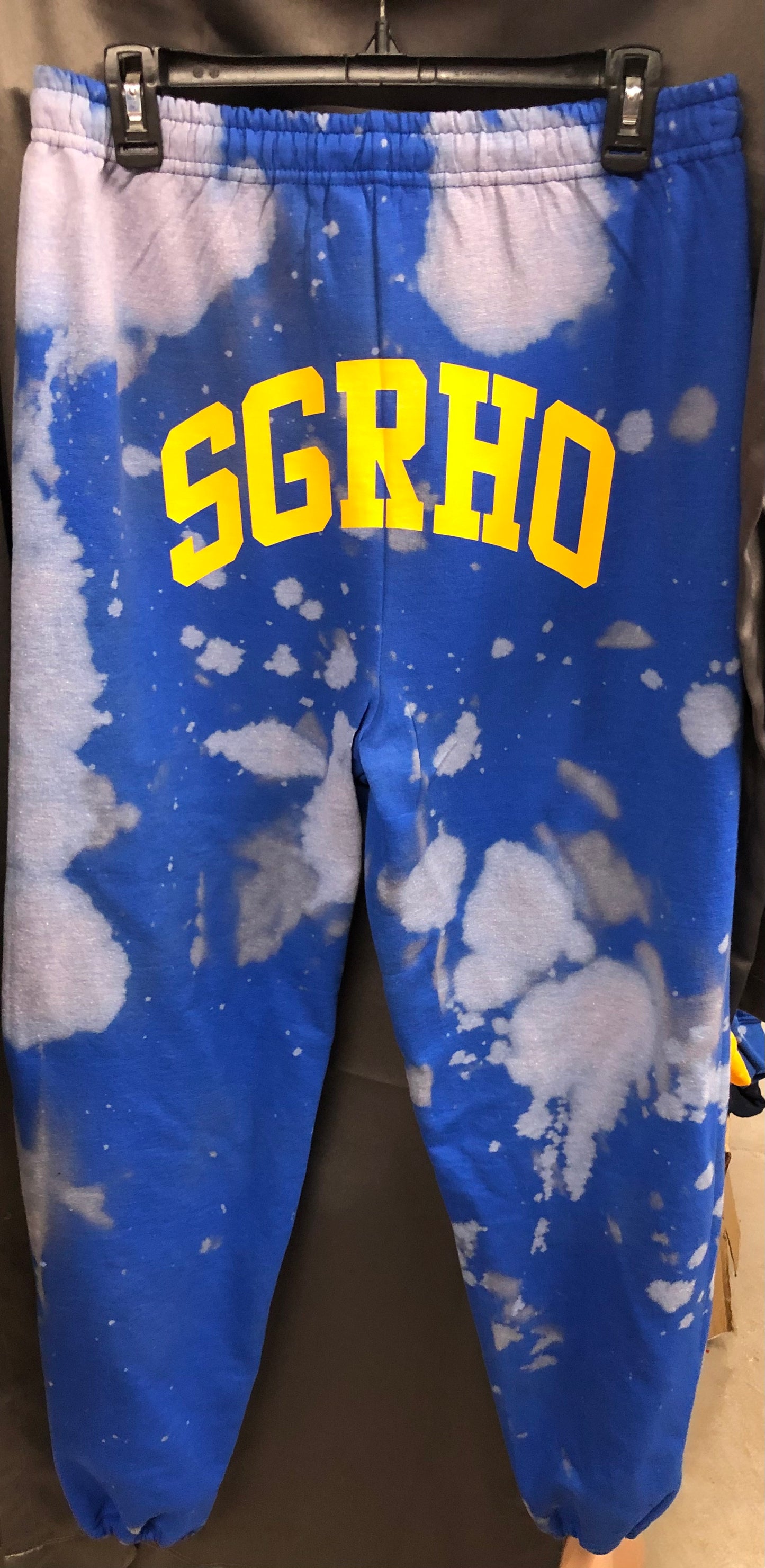 Handmade SGRho Royal Gold Drawstring Cuffed Bleached Classic Style Sweat Pants