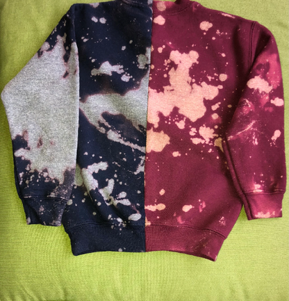 Handmade YOUTH Spelhouse Unisex Dual Panel Hand Bleached Crew Neck Fleece Sweatshirt