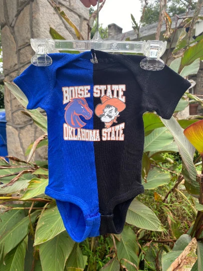 Custom Handmade Baby Half and Half Ribbed Onesie Bodysuit