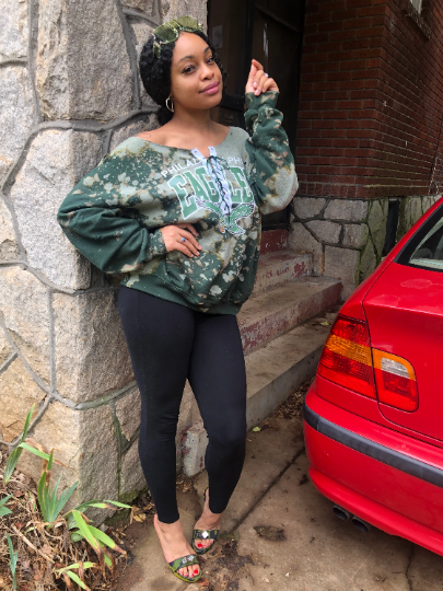 Plus size distressed sweatshirt 2025