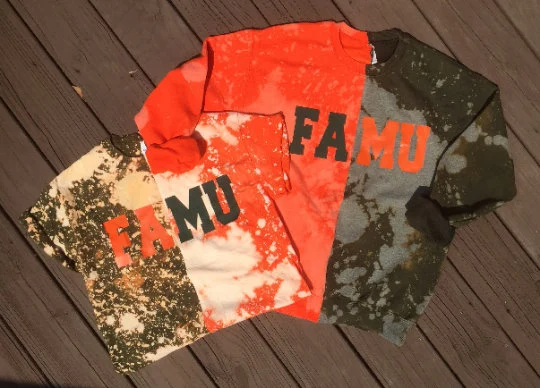 Handmade FAMU Orange Green Half & Half Unisex Sweatshirt