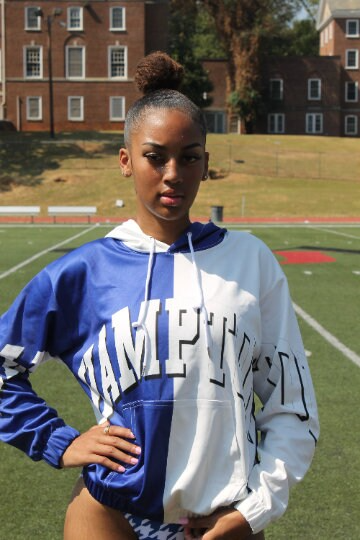 Hampton Jersey Jacket Blue Half and Half Hoodie White Royal HU University 1868