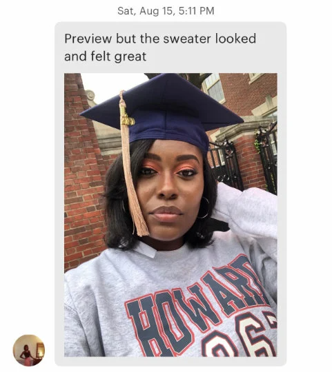 Howard University HU 1867 grey navy red alumni alumna sweater sweatshirt off shoulder crop